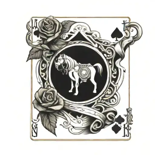 lord of the rings playing poker cards tattoo design idea