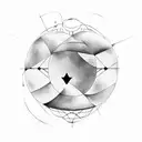 Minimalistic binary code forming the shape of a young moon and two stars tattoo design idea