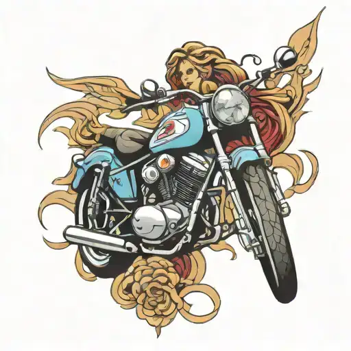 virgin motorcycle tattoo design idea