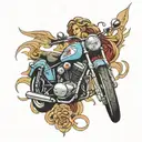 virgin motorcycle tattoo design idea