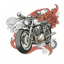 virgin motorcycle tattoo design idea