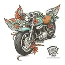 virgin motorcycle tattoo design idea