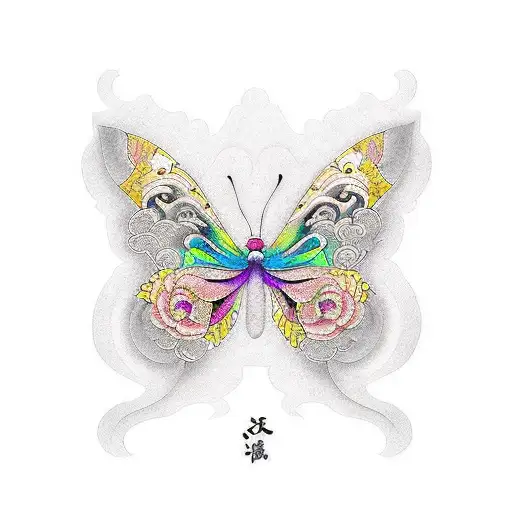 In silence I rise butterflies  tattoo design idea