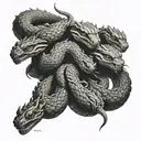 5 headed hydra   tattoo design idea