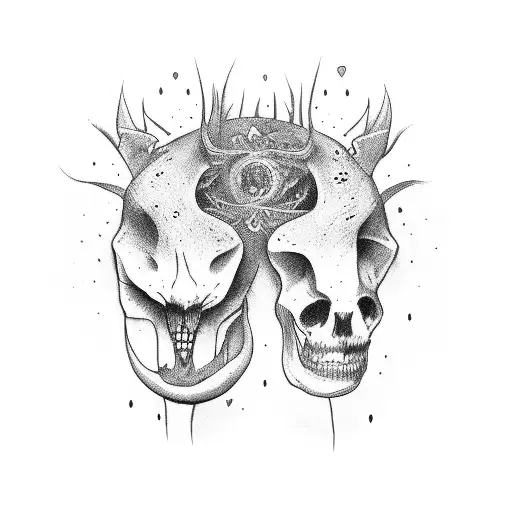 weird marriage  tattoo design idea