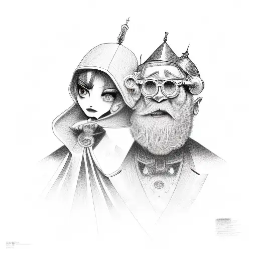 Married odd couple tattoo design idea