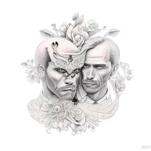 weird marriage  tattoo design idea