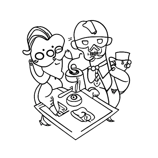 Married odd couple tattoo design idea