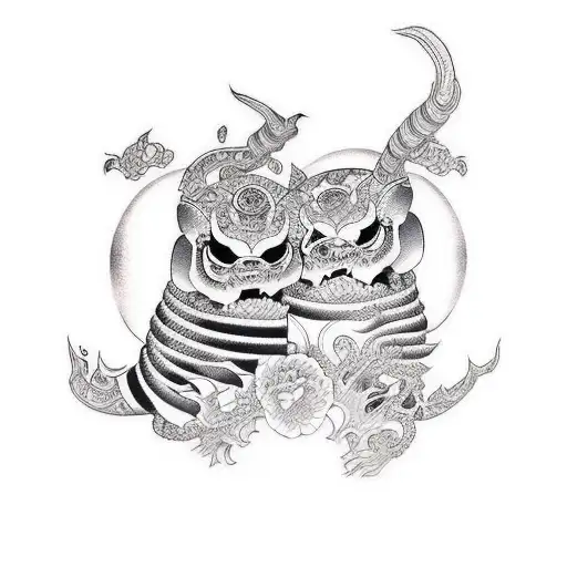 Married odd couple tattoo design idea