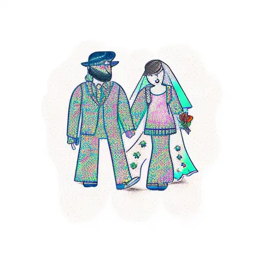 weird marriage  tattoo design idea