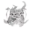 Married odd couple tattoo design idea