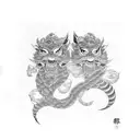 Married odd couple tattoo design idea