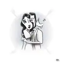 Married odd couple tattoo design idea