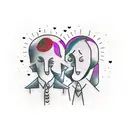 Married odd couple tattoo design idea