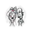 Married odd couple tattoo design idea