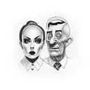 Married odd couple tattoo design idea