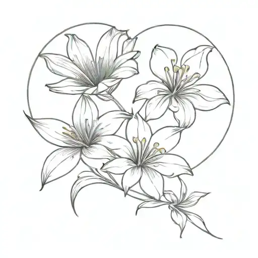 Gerber Daisy flower and birds of paradise flower tattoo design idea