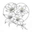 Gerber Daisy flower and birds of paradise flower tattoo design idea