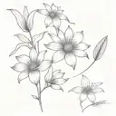 Gerber Daisy flower and birds of paradise flower tattoo design idea