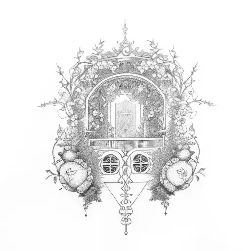gate to a secret garden tattoo design idea