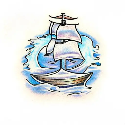 Viking boat tattoo design idea