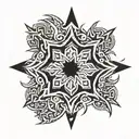 snowflake surrounded tattoo design idea