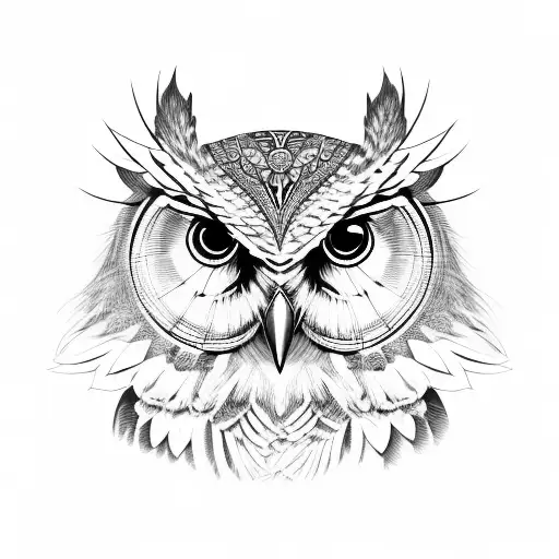 owl eyes drawing tattoo