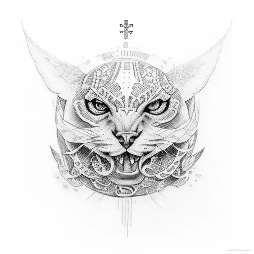  strips in cross tattoo design idea