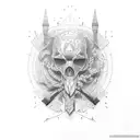  strips in cross tattoo design idea