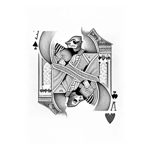 a playing card numbered 444 of hearts in the corner tattoo design idea