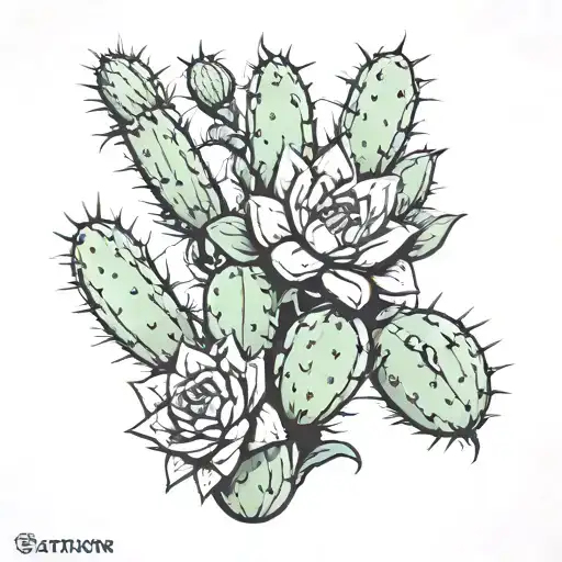 Texas Arizona cactus Waylon tattoo design idea