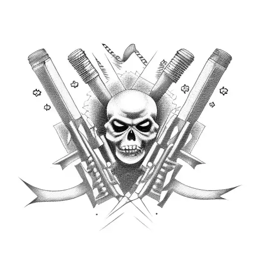 Incorporate elements of punk rock imagery with Blink 182 symbols tattoo design idea