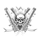 Incorporate elements of punk rock imagery with Blink 182 symbols tattoo design idea