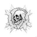 Incorporate elements of punk rock imagery with Blink 182 symbols tattoo design idea