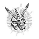 Incorporate elements of punk rock imagery with Blink 182 symbols tattoo design idea