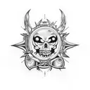 Incorporate elements of punk rock imagery with Blink 182 symbols tattoo design idea