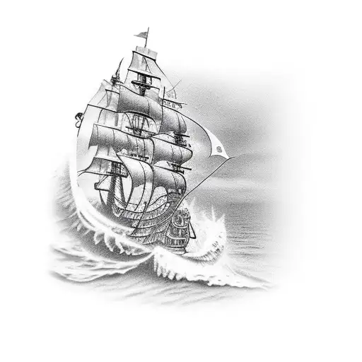 pirate ship  tattoo design idea