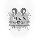  name Delone in cursive tattoo design idea