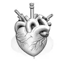 heart lines with the name Delone in cursive tattoo design idea