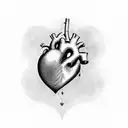 heart lines with the name Delone in cursive tattoo design idea