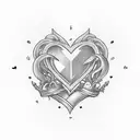 heart lines with the name Delone in cursive tattoo design idea