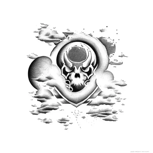 four horseman, apocolyptic, clouds tattoo design idea