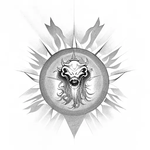 four horseman, apocalypse, clouds, sun rays tattoo design idea