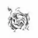 four horseman, apocolyptic, clouds tattoo design idea