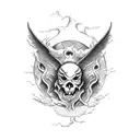 four horseman, apocolyptic, clouds tattoo design idea