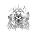 four horseman, apocolyptic, clouds tattoo design idea