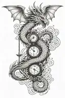 dragon balance scale tattoo design idea