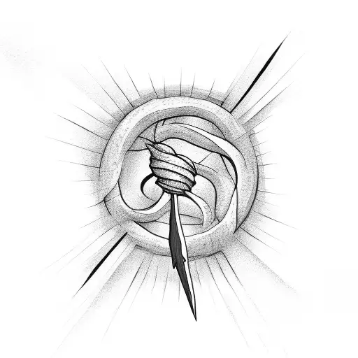 wheat twisted with the sickle tattoo design idea