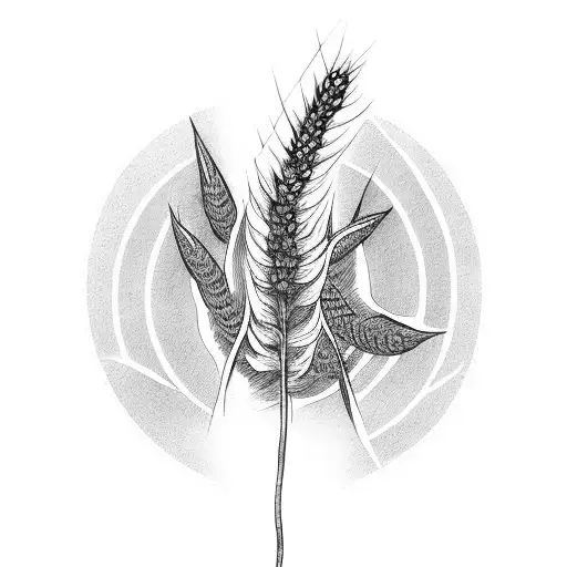 wheat with sickle tattoo design idea