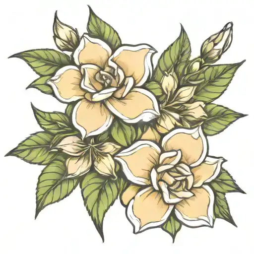gardenia flowers tattoo design idea